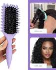Women'S Hair Comb Hollow Shaped Curly Hair Comb Multi Functional Scalp Massage and Anti - Static Fluffy Hair Brush Hairstyle Tools - Best Deals UK