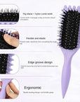 Women'S Hair Comb Hollow Shaped Curly Hair Comb Multi Functional Scalp Massage and Anti - Static Fluffy Hair Brush Hairstyle Tools - Best Deals UK