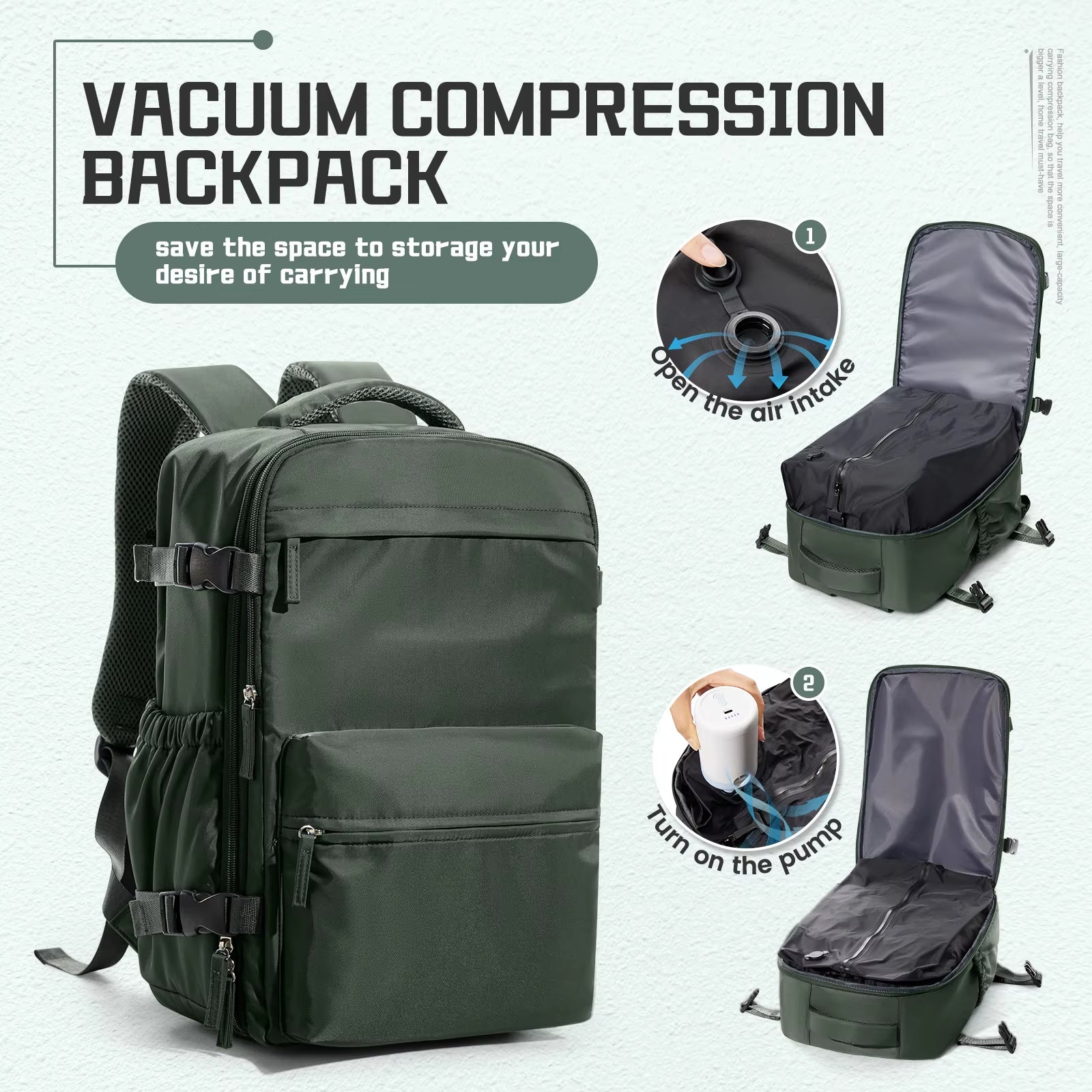 Vacuum Compression Backpack 40 x 25 x 20 cm