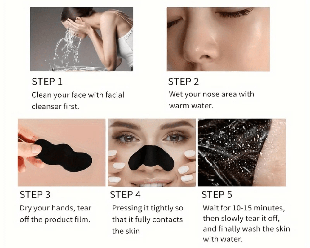100 Piece Peel Off Charcoal Blackhead Nose Pore Strips - Best Deals UK