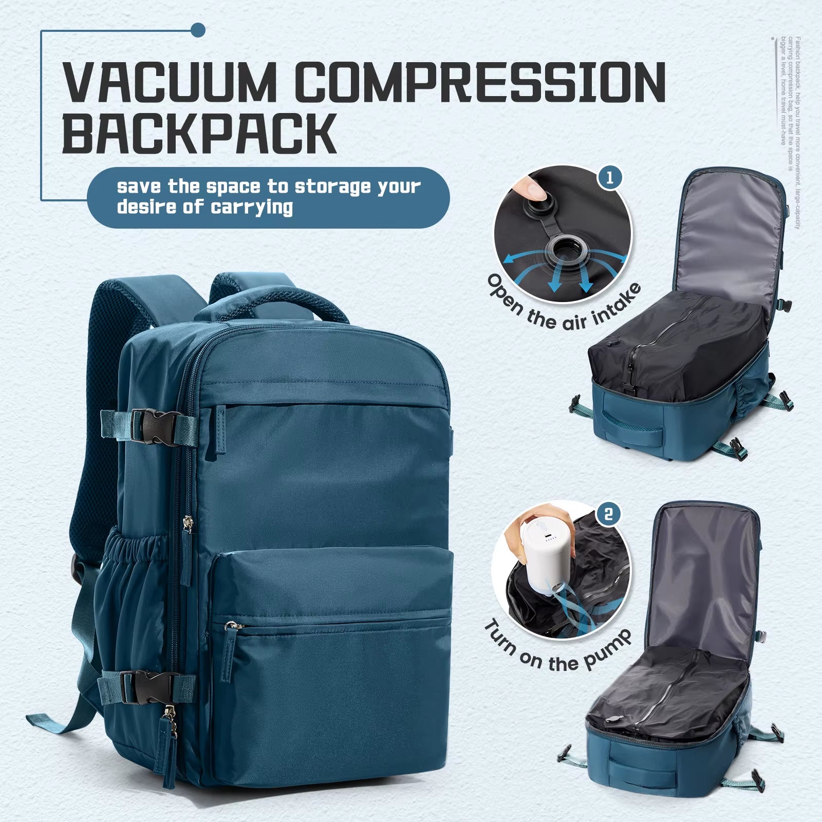 Vacuum Compression Backpack 40 x 25 x 20 cm