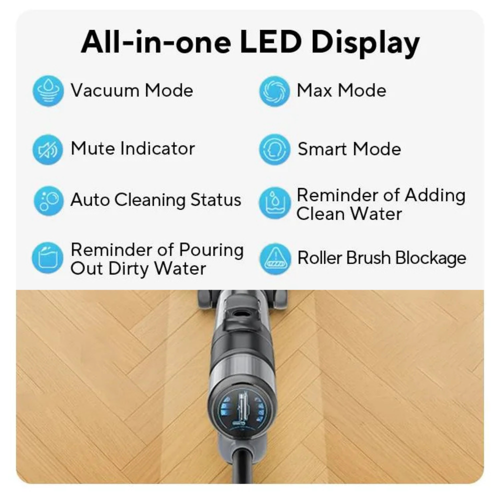 Laresar M3 Cordless Wet & Dry Vacuum Mop – Self-Cleaning, Edge Cleaning, 55-Min Runtime