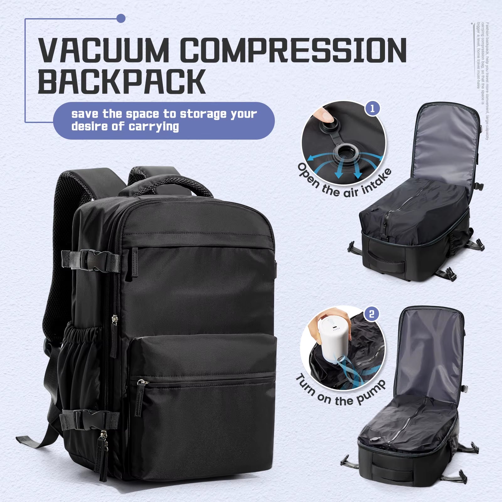 Vacuum Compression Backpack 40 x 25 x 20 cm