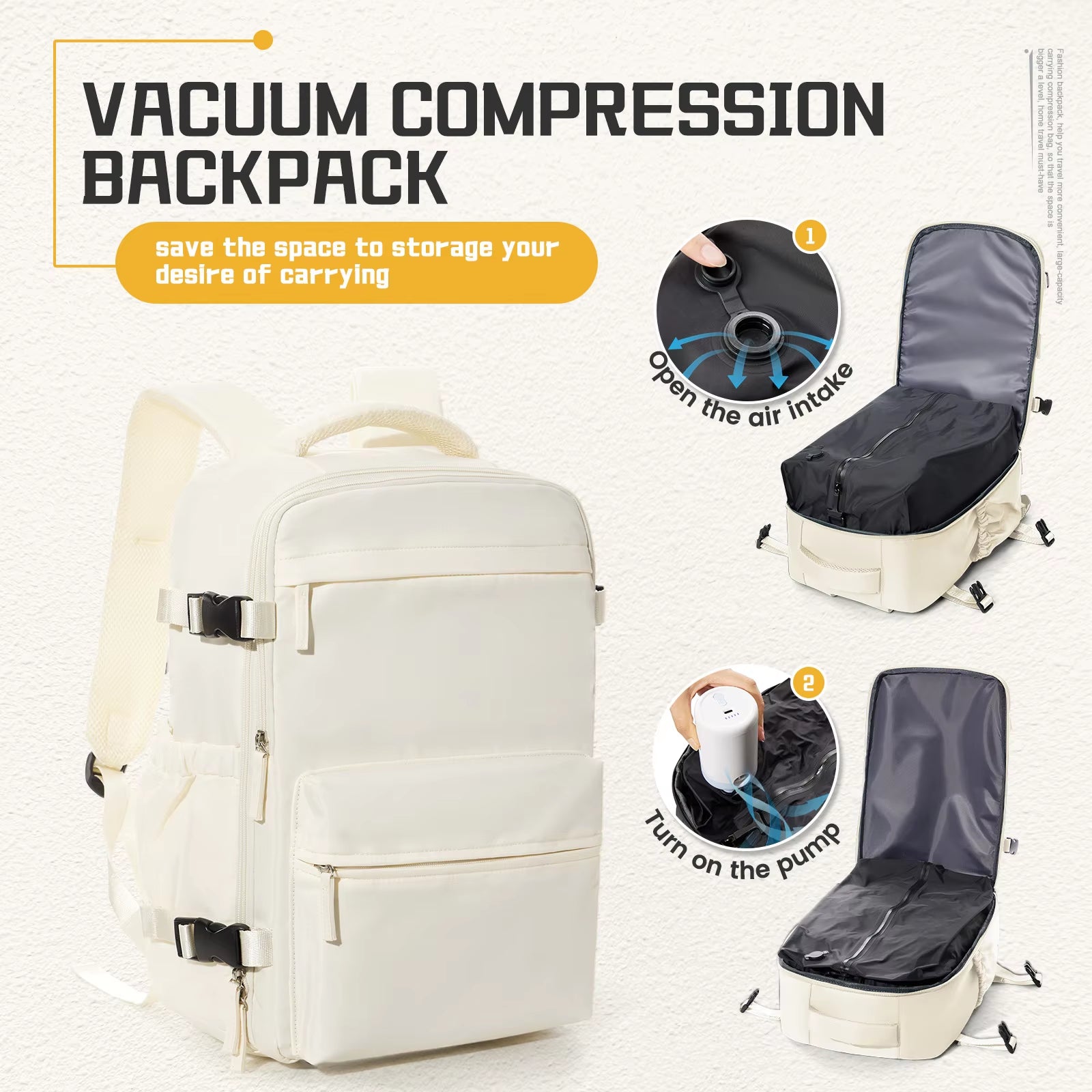 Vacuum Compression Backpack 40 x 25 x 20 cm