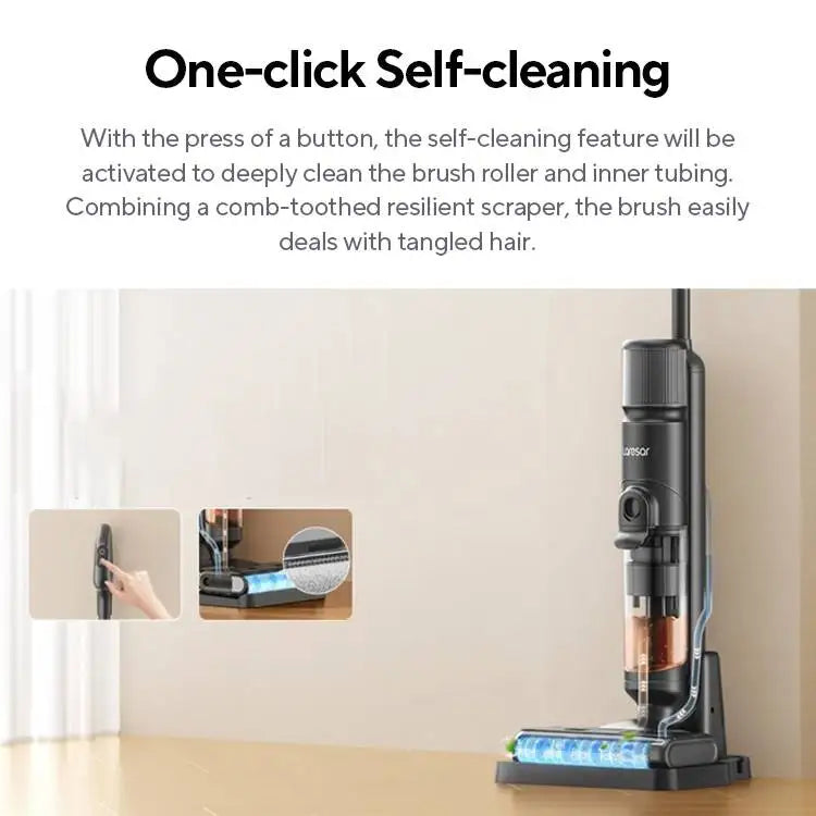 Laresar M3 Cordless Wet & Dry Vacuum Mop – Self-Cleaning, Edge Cleaning, 55-Min Runtime